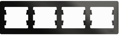 Рамка горизонтальная Systeme Electric Glossa 4-м. антрацит картинка